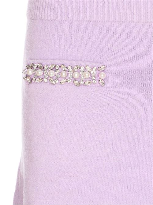 Knit skirt with crystals SELF PORTRAIT | PF25085SKLILAC